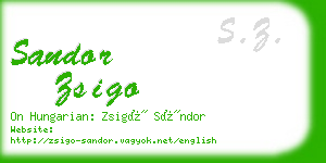 sandor zsigo business card